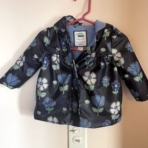 Gymboree fleece lined flower raincoat